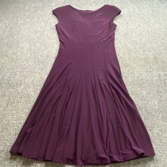American Living Dress Women's 6 Purple Sleeveless V-Neck Flared Skirt Stretch‎ - Picture 6 of 11